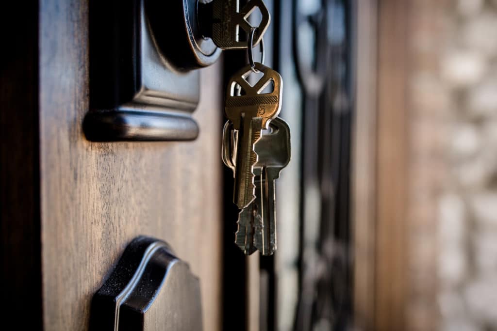 House keys stuck in lock