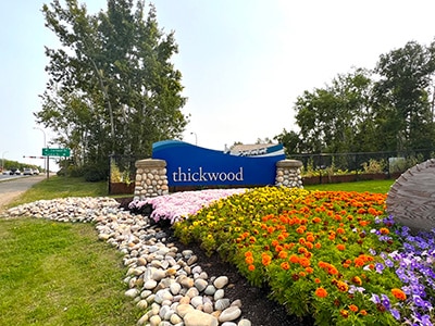 Thickwood locksmith Fort McMurray neighbourhood sign